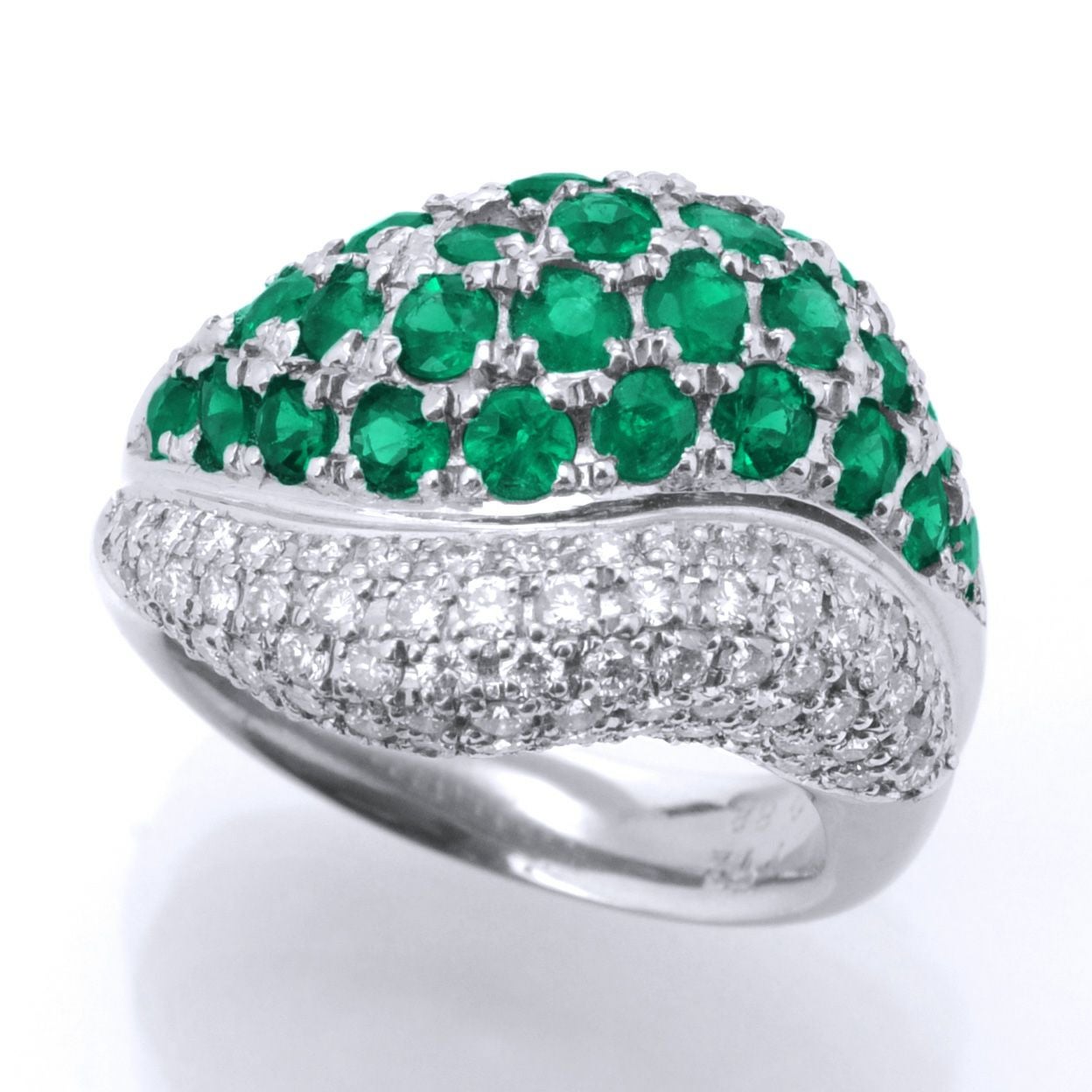 コロンビア産エメラルド1.72ctプラチナリングダイヤ0.88ct付(中央宝石研究所宝石鑑別書付)