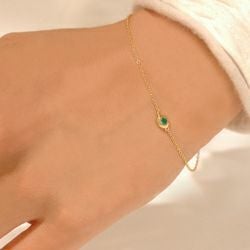 エメラルドのブレスレット K18 エメラルドK18ゴールドブレスレット -緑の女神- | ユアエメラルド