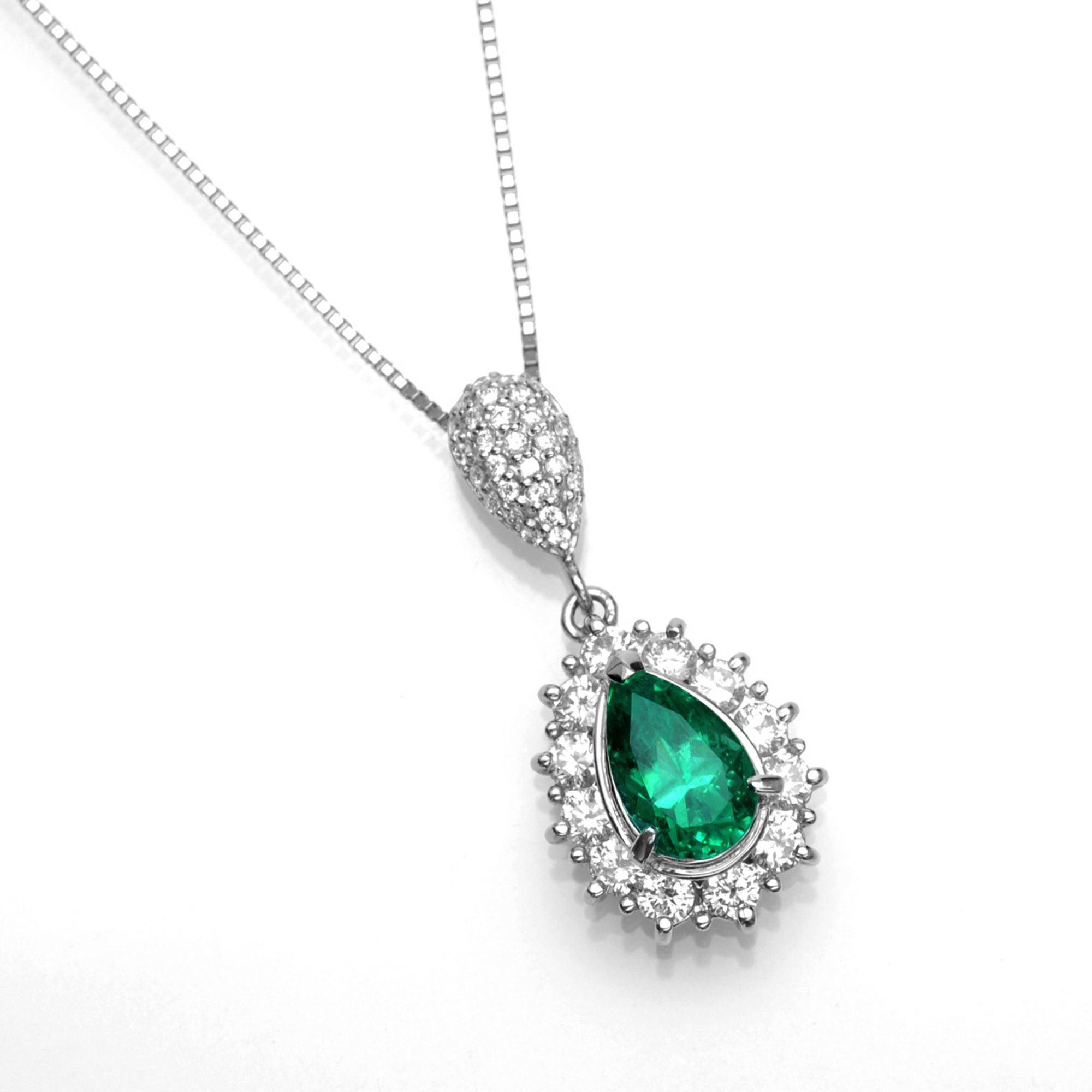 コロンビア産チボール鉱山エメラルド1.81ctプラチナネックレスダイヤ0.99ct付(中央宝石研究所宝石鑑別書付)