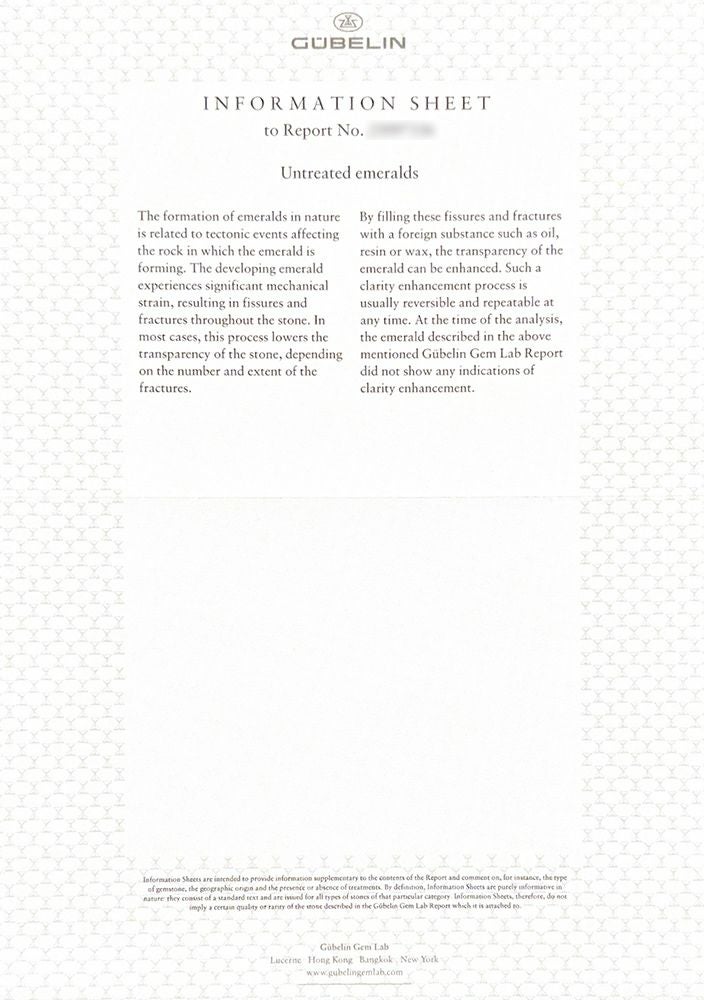 GUBELIN宝石鑑別書