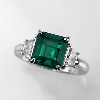 コロンビア産無処理エメラルド(ノンオイル)3.18ctプラチナリングダイヤ0.78ct付(GRS宝石鑑別書付)