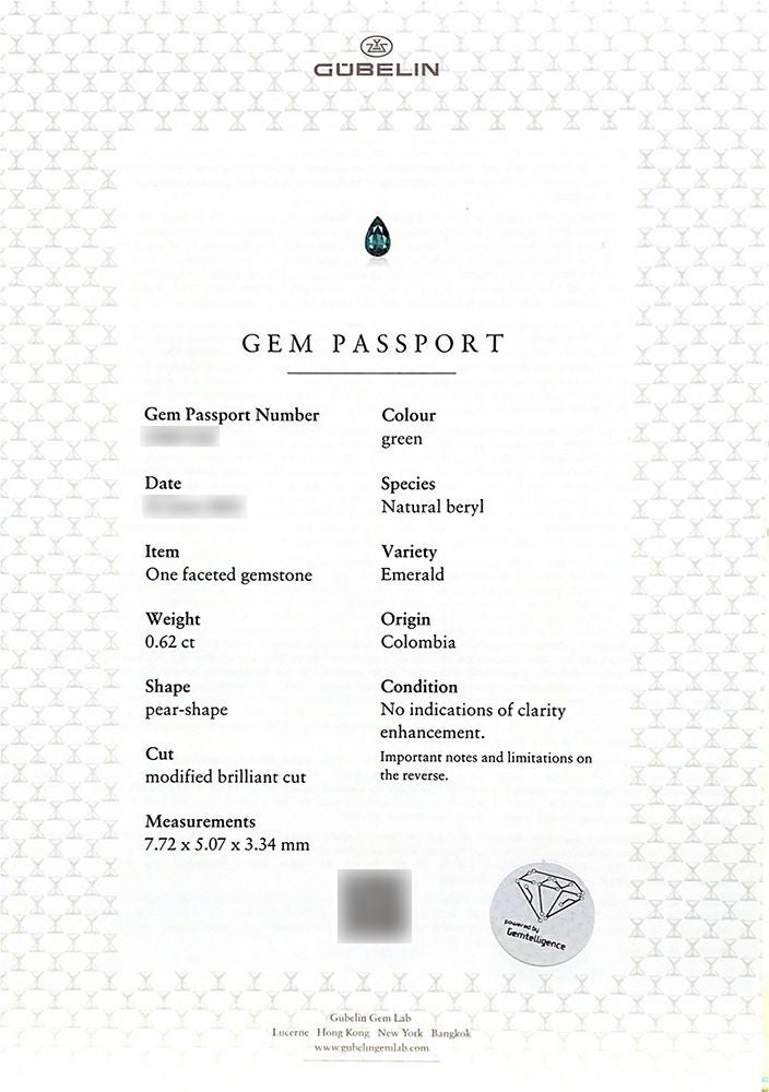 GUBELIN宝石鑑別書