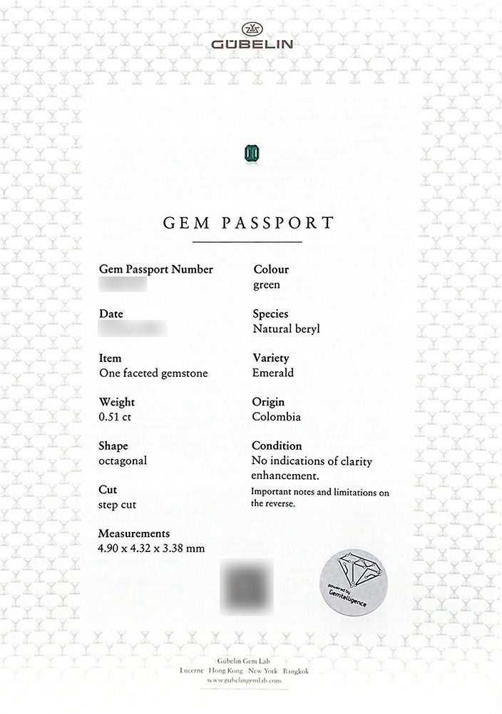 GUBELIN宝石鑑別書