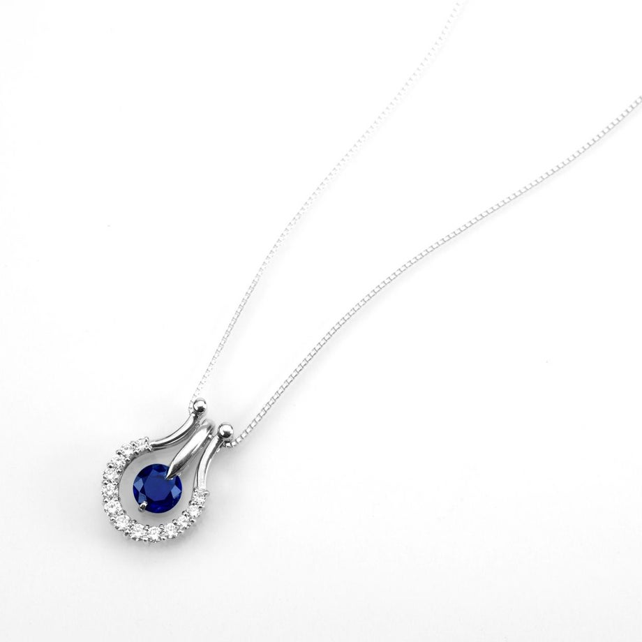 非加熱ブルーサファイア1.01ctプラチナネックレスダイヤ0.41ct付(GIA宝石鑑別書付)