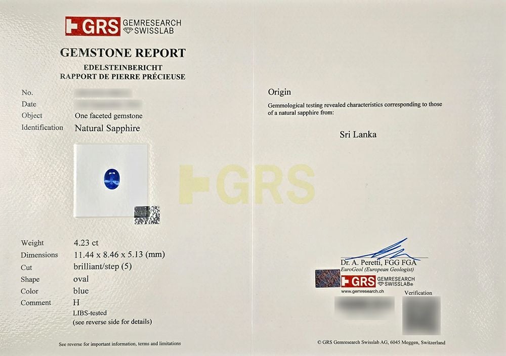 GRS宝石鑑別書
