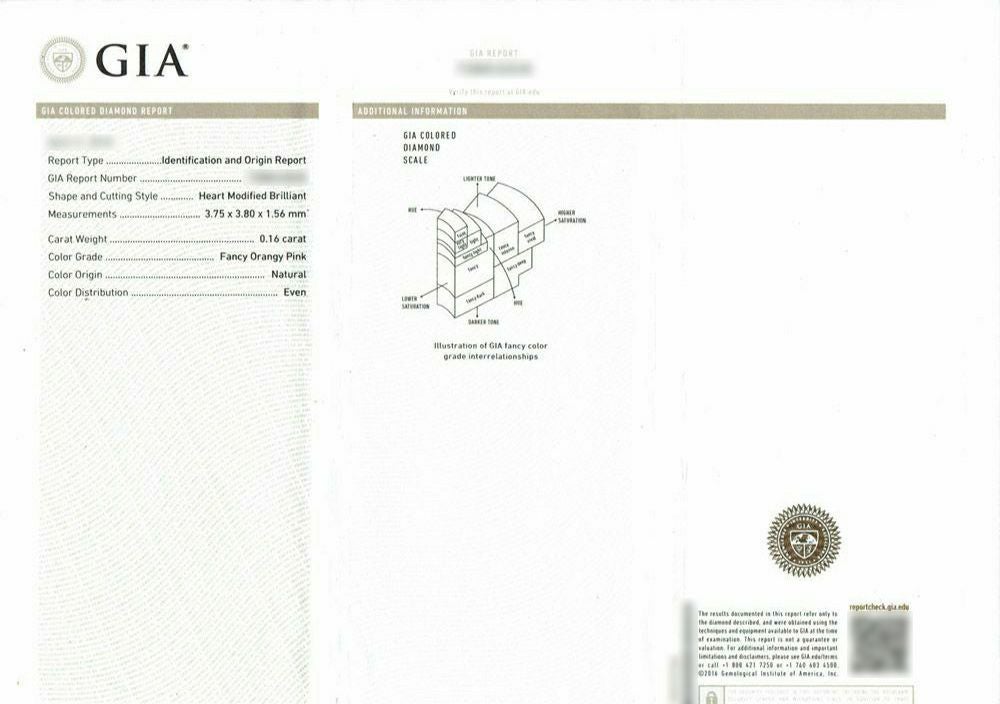 (GIAピンクダイヤモンド鑑定書)