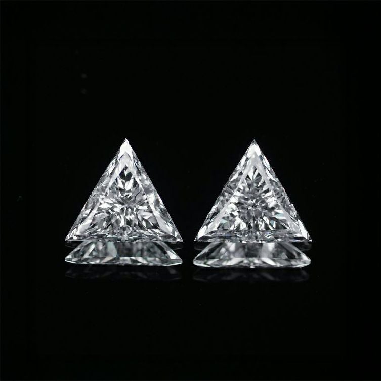 em2872 ダイヤモンドトリリアントカット0.355ct G SI-1 0.393ct G SI-1(中央宝石研究所ダイヤモンド鑑定ソーティング付)