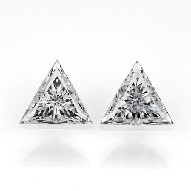 em2872 ダイヤモンドトリリアントカット0.355ct G SI-1 0.393ct G SI-1(中央宝石研究所ダイヤモンド鑑定ソーティング付)