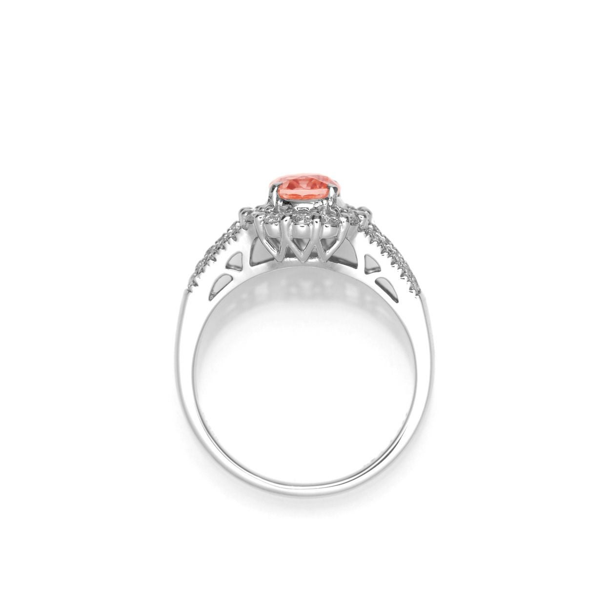 スリランカ産非加熱パパラチャサファイア1.54ctプラチナリングダイヤ0.59ct付(GRS宝石鑑別書付)