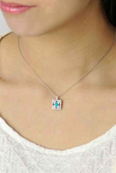 ブラジル産バターリャ鉱山パライバトルマリン0.21ct プラチナネックレス ダイヤ0.19ct付(全国宝石学協会パライバ分析レポート付宝石鑑別書付)