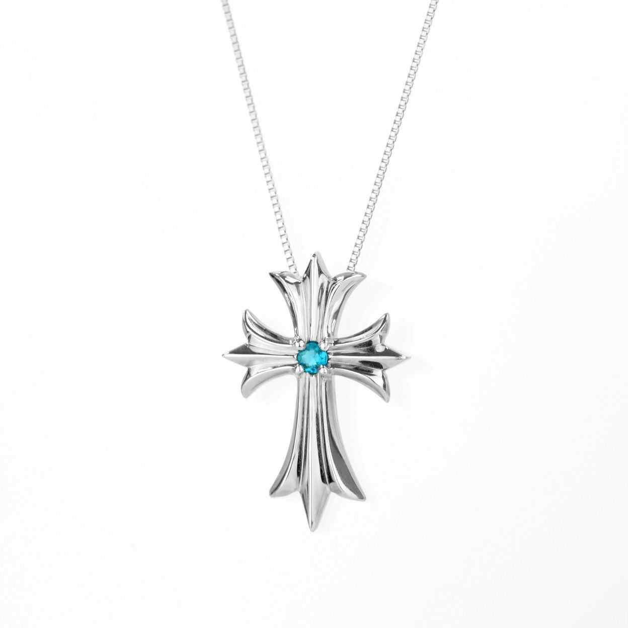 ブラジル産バターリャ鉱山パライバトルマリン0.12ctプラチナネックレストップ (中央宝石研究所宝石鑑別書付)