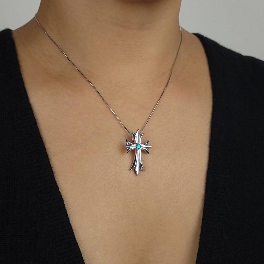 ブラジル産バターリャ鉱山パライバトルマリン0.12ctプラチナペンダントトップ (中央宝石研究所宝石鑑別書付)