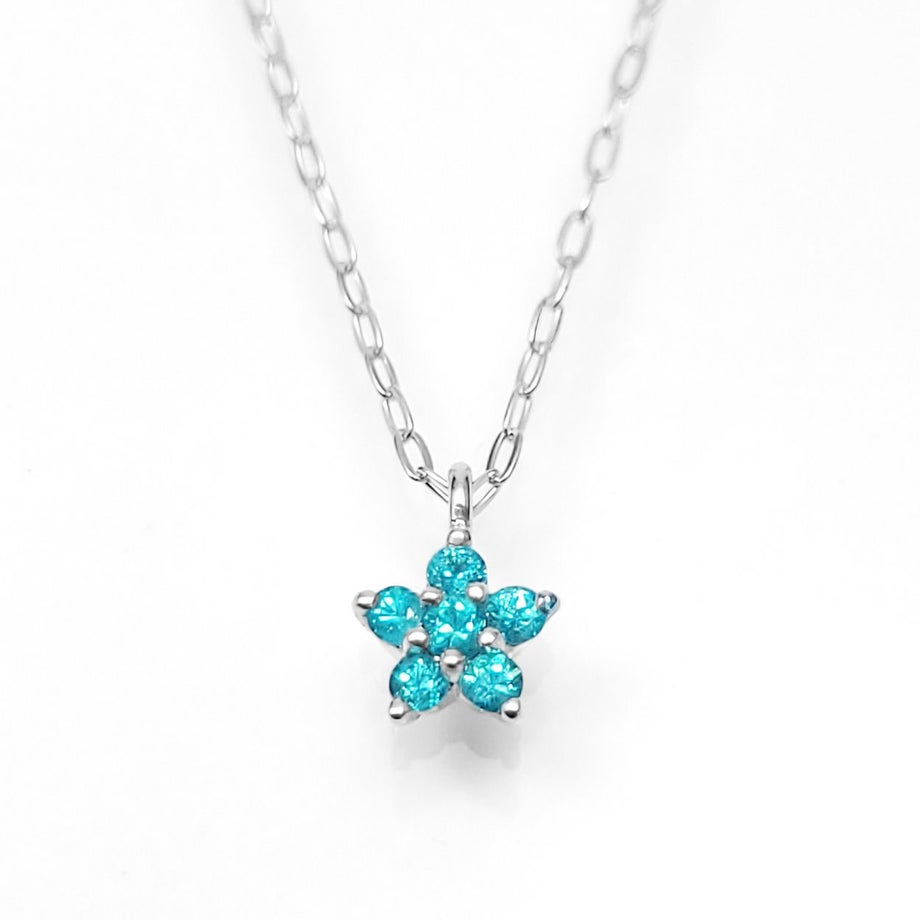 ブラジル産パライバトルマリンスタープラチナネックレス【Blue STAR】