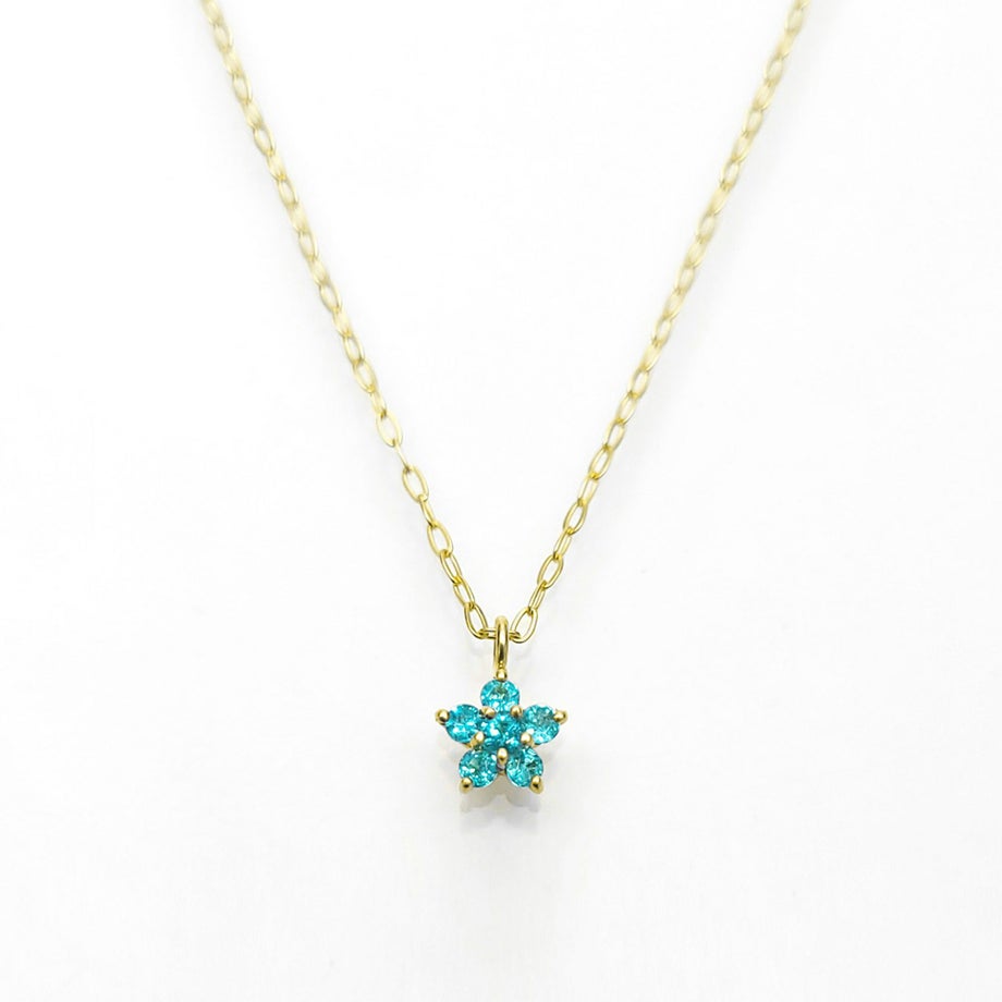 ブラジル産パライバトルマリンスターK18ゴールドネックレス【Blue STAR】