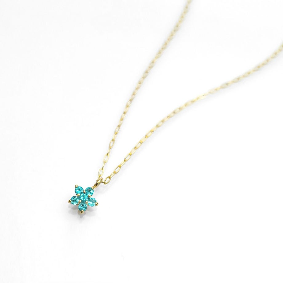 ブラジル産パライバトルマリンスターK18ゴールドネックレス【Blue STAR】