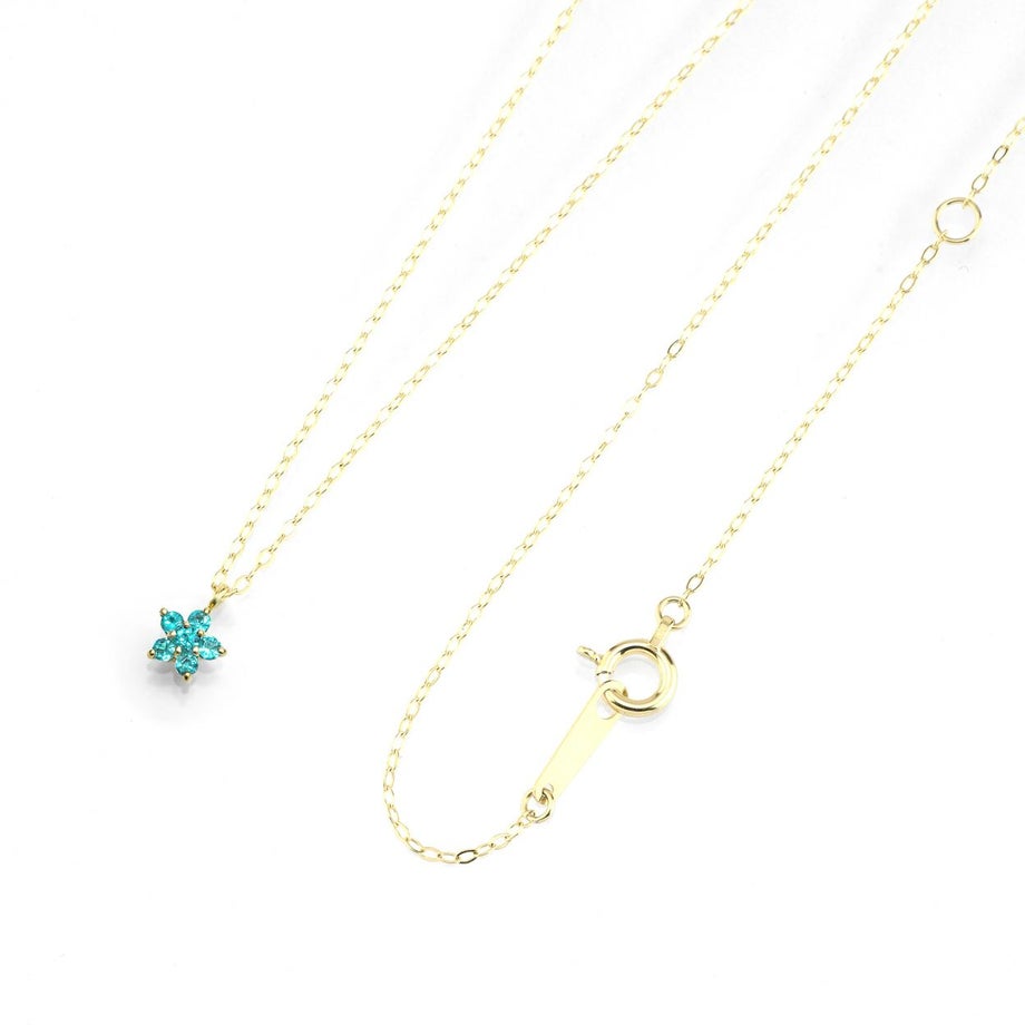 ブラジル産パライバトルマリンスターK18ゴールドネックレス【Blue STAR】