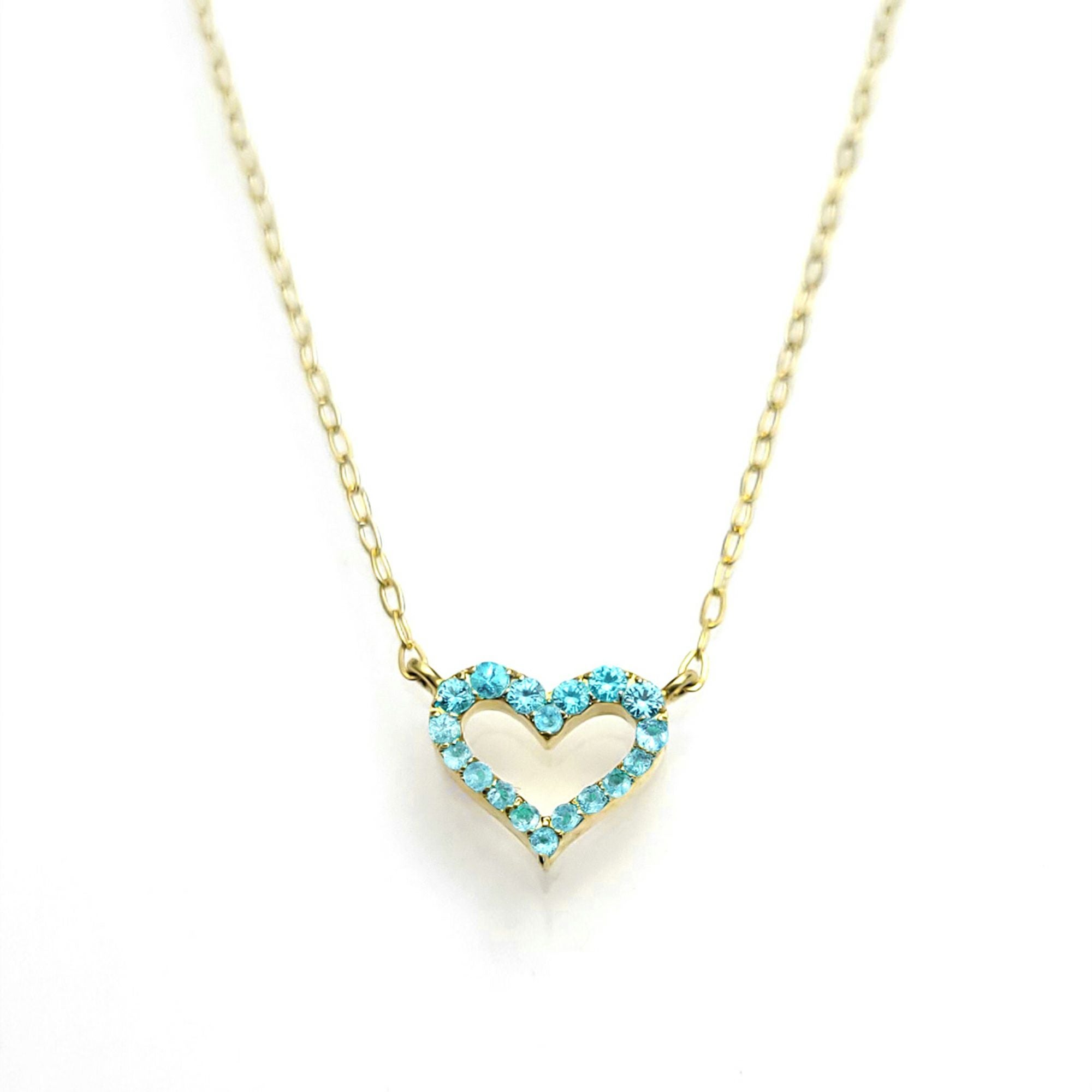 ブラジル産パライバトルマリンハートK18ゴールドネックレス
