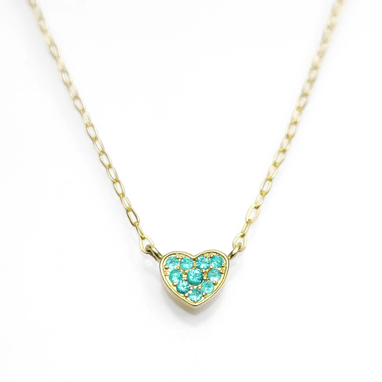 ブラジル産パライバトルマリンハートミニK18ゴールドネックレス
