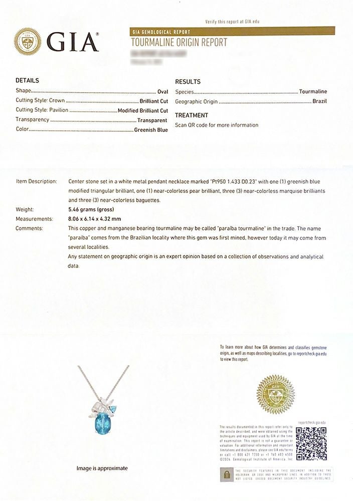 GIA宝石鑑別書付