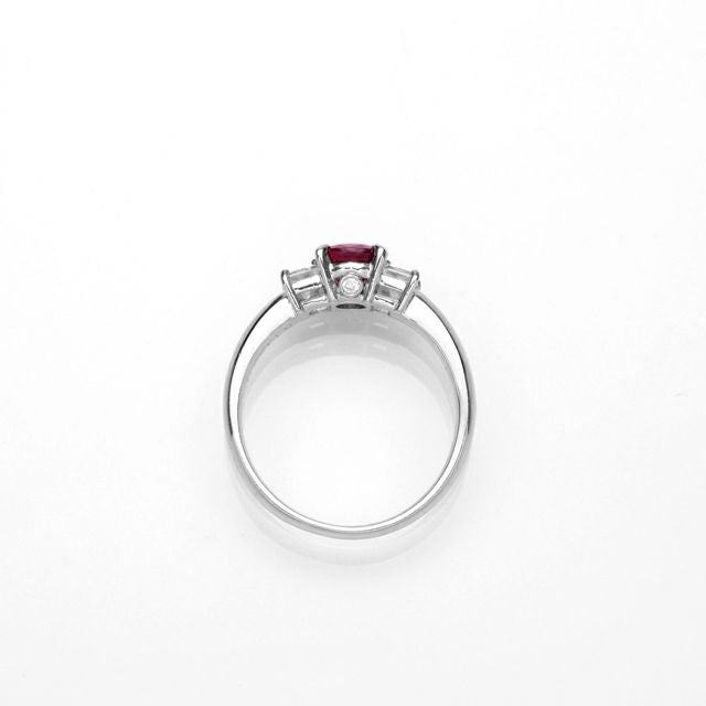 ルビー1.13ctプラチナリングダイヤ0.54ct付(中央宝石研究所鑑別書付)