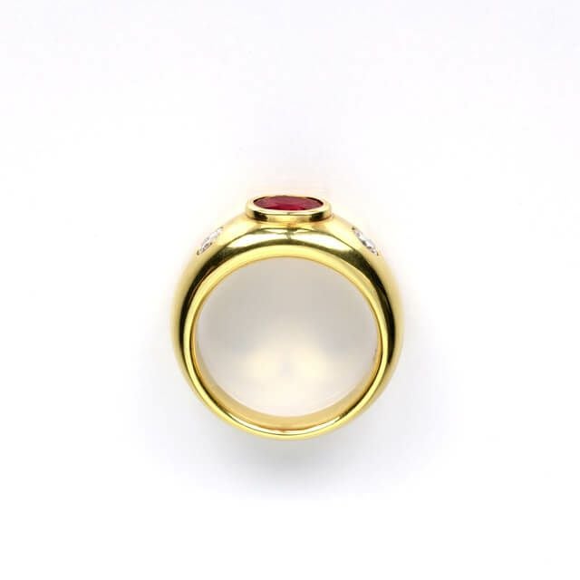 ルビー0.97ctK18ゴールドリングダイヤ0.41ct付(中央宝石研究所宝石鑑別書付)