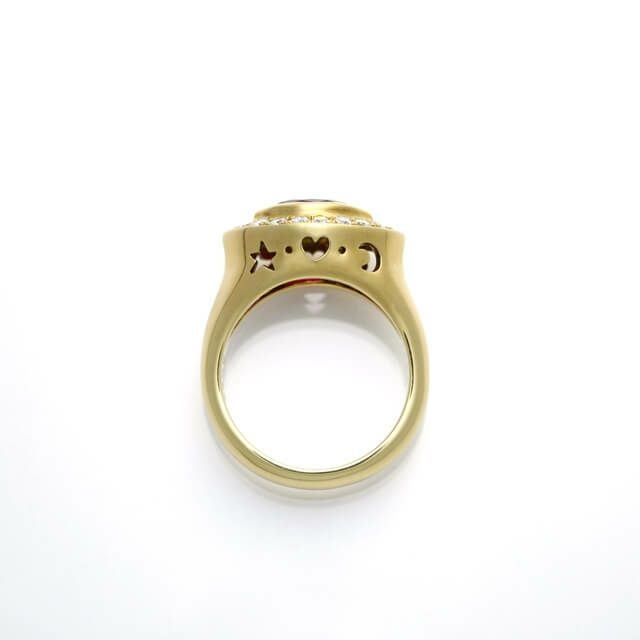 ルビー1.036ctゴールドリングダイヤ0.32ct付(中央宝石研究所宝石鑑別書付)