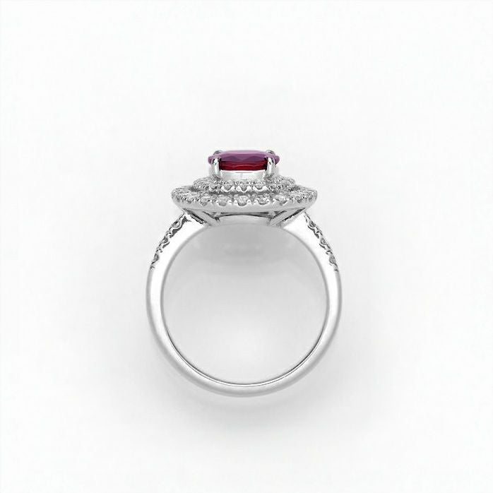 非加熱ピジョンブラッドルビー1.516ctプラチナリングダイヤ0.60ct付(GIA宝石鑑別書付)