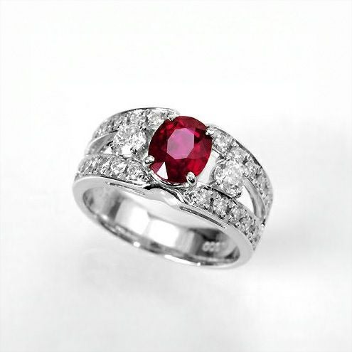 非加熱ルビー1.570ctプラチナリングダイヤ0.80ct付(GIA宝石鑑別書付)