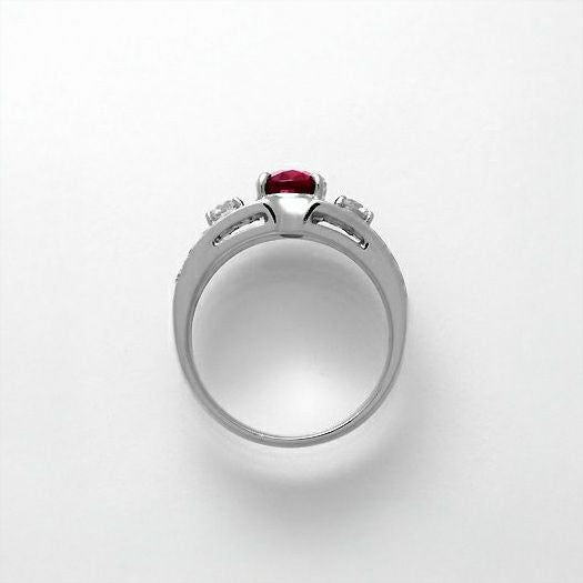 非加熱ルビー1.570ctプラチナリングダイヤ0.80ct付(GIA宝石鑑別書付)