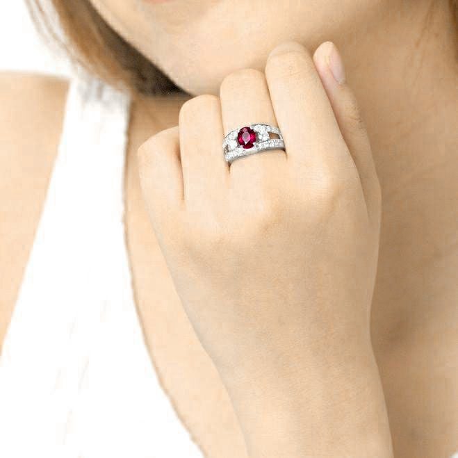 非加熱ルビー1.570ctプラチナリングダイヤ0.80ct付(GIA宝石鑑別書付)
