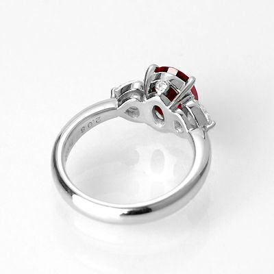 ルビー2.08ctプラチナリングダイヤ0.70ct付(中央宝石研究所宝石鑑別書付)