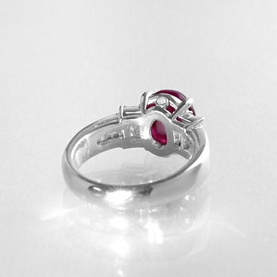 スタールビー4.75ctプラチナリングダイヤ1.02ct付(中央宝石研究所宝石鑑別書付)