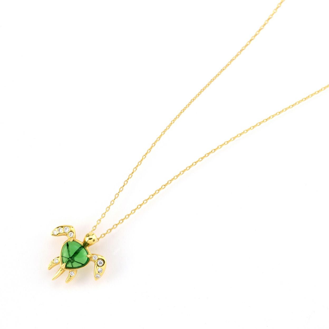 エメラルドトラピッチェゴールドカメネックレス0.86ct(中央宝石研究所