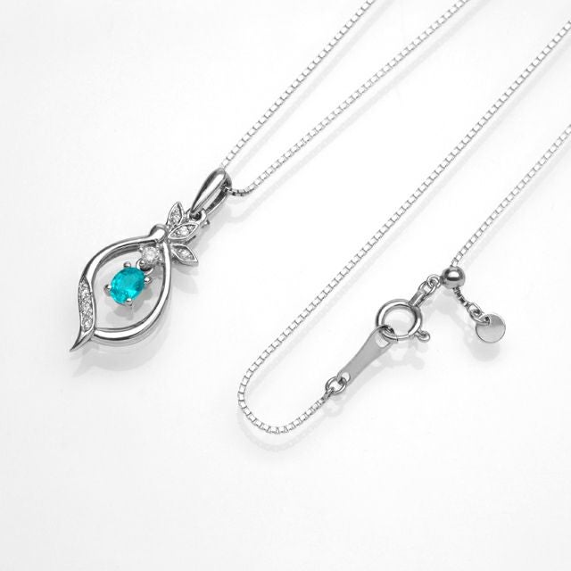 ブラジル産バターリャ鉱山パライバトルマリン0.17ctプラチナネックレスダイヤ0.06ct付(中央宝石研究所宝石鑑別書付)