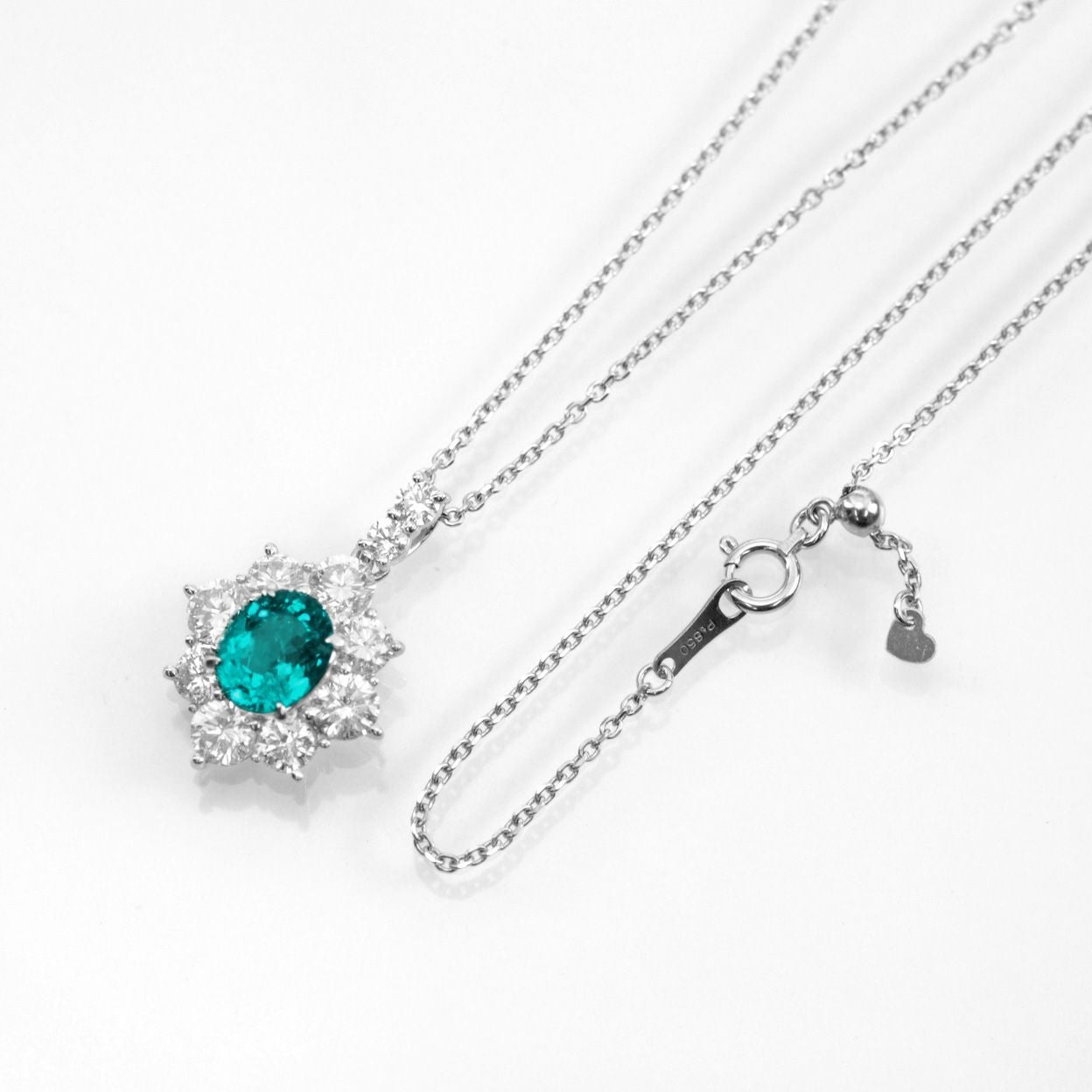 ブラジル産バターリャ鉱山パライバトルマリン1.27ct プラチナネックレスダイヤ1.84ct付(GIA宝石鑑別書付)