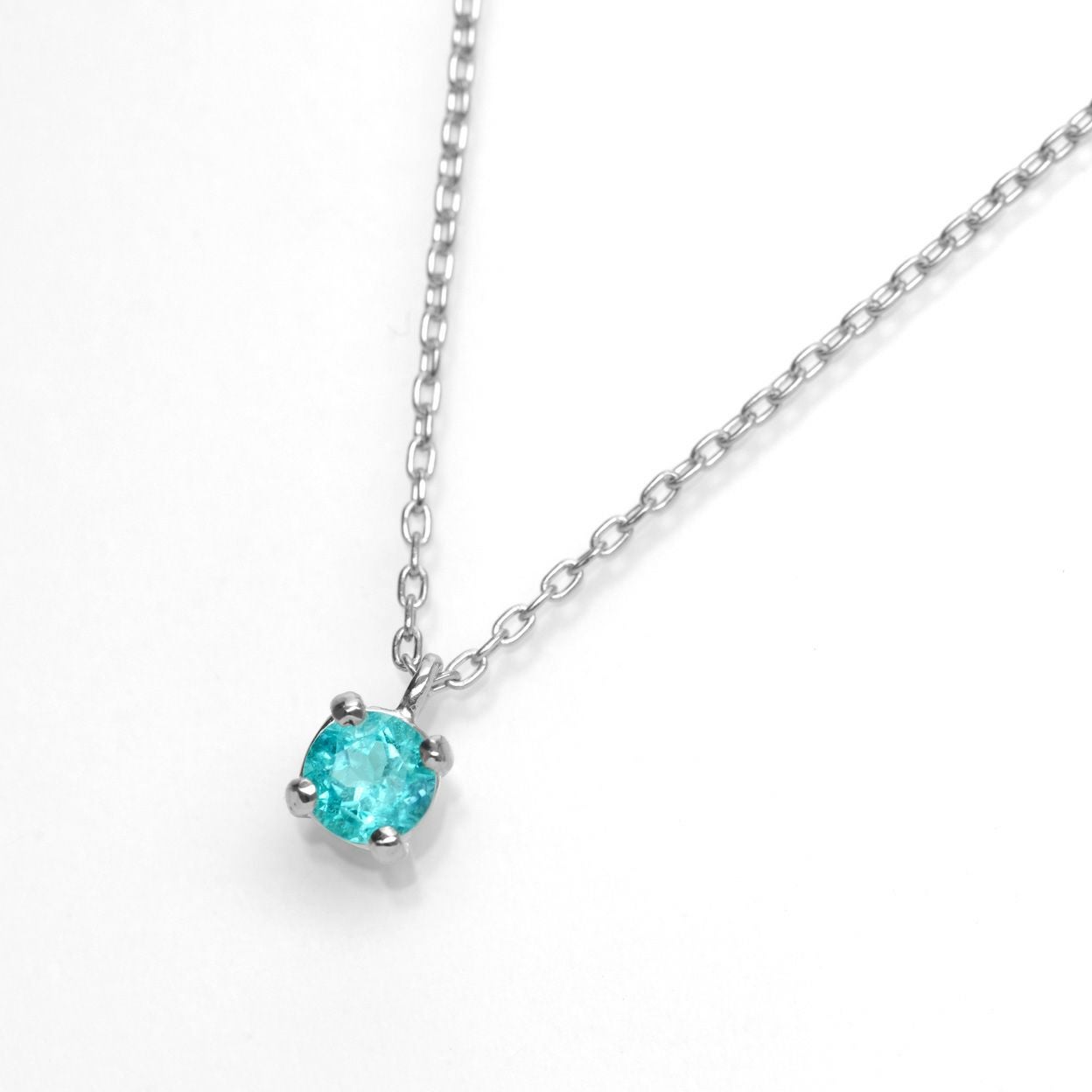 ブラジル産パライバトルマリン0.179ctプラチナネックレス(中央宝石研究所宝石鑑別書付)
