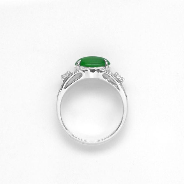 ひすい1.629ctプラチナリングダイヤ0.35ct付(中央宝石研究所宝石鑑別書付)