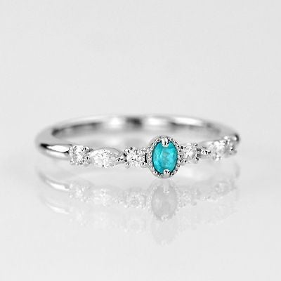 ブラジル産バターリャ鉱山パライバトルマリン0.06ctプラチナリングダイヤ0.165ct付 (中央宝石研究所宝石鑑別書付)