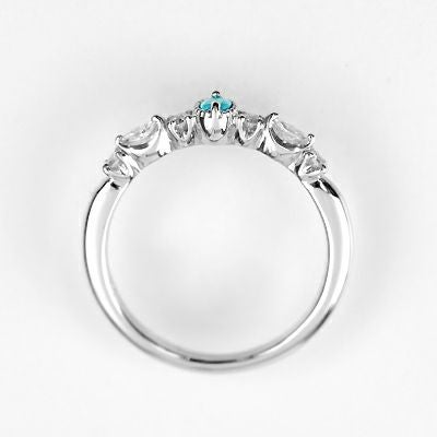 ブラジル産バターリャ鉱山パライバトルマリン0.06ctプラチナリングダイヤ0.165ct付 (中央宝石研究所宝石鑑別書付)