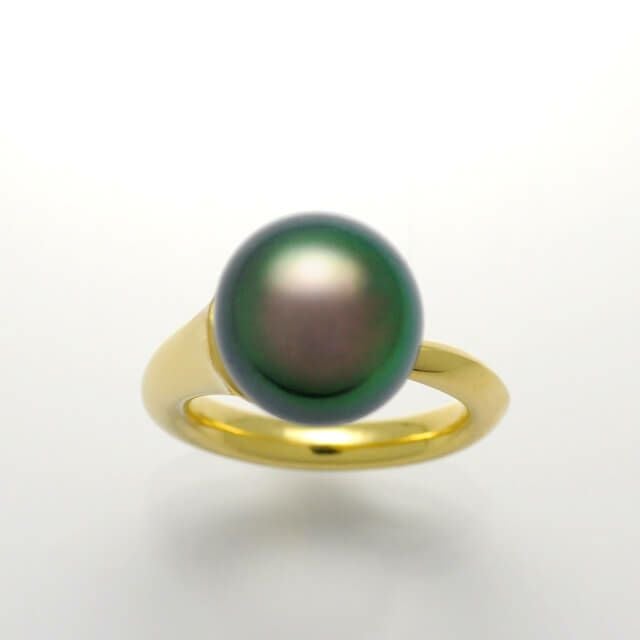 黒蝶真珠K18リング(中央宝石研究所宝石鑑別書付)