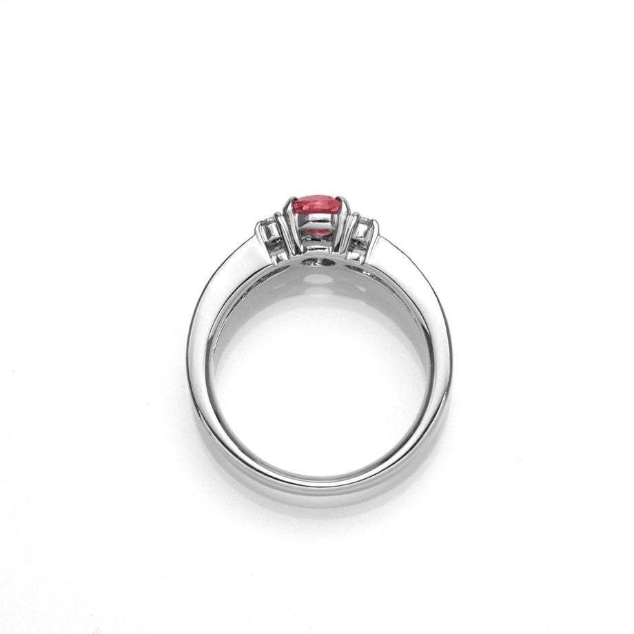 非加熱パパラチャサファイア1.01ctプラチナリングダイヤ0.23ct付(GIA宝石鑑別書付)