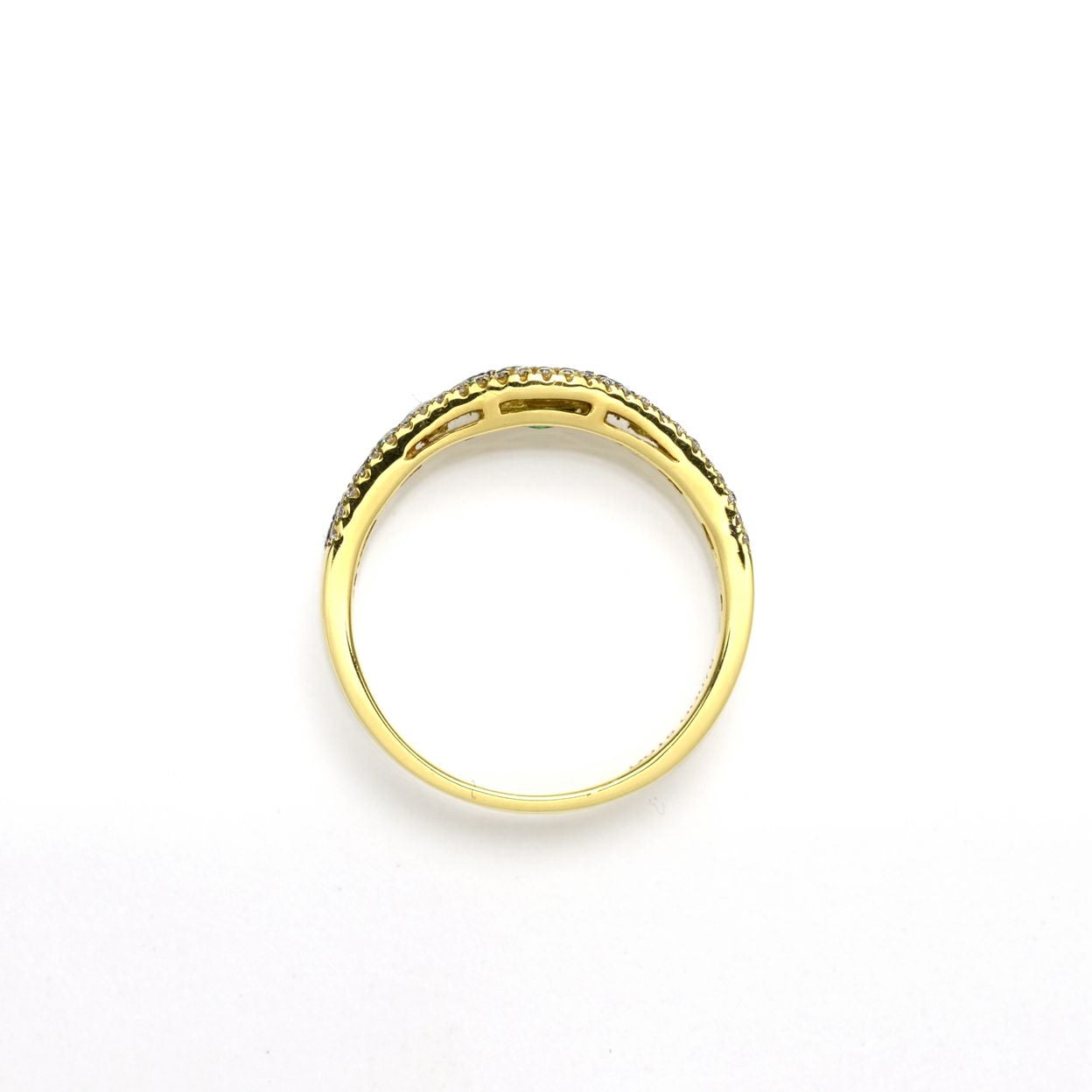 ツァボライトガーネット0.76ctK18ゴールドリングダイヤ0.16ct付(中央宝石研究所宝石鑑別書付)