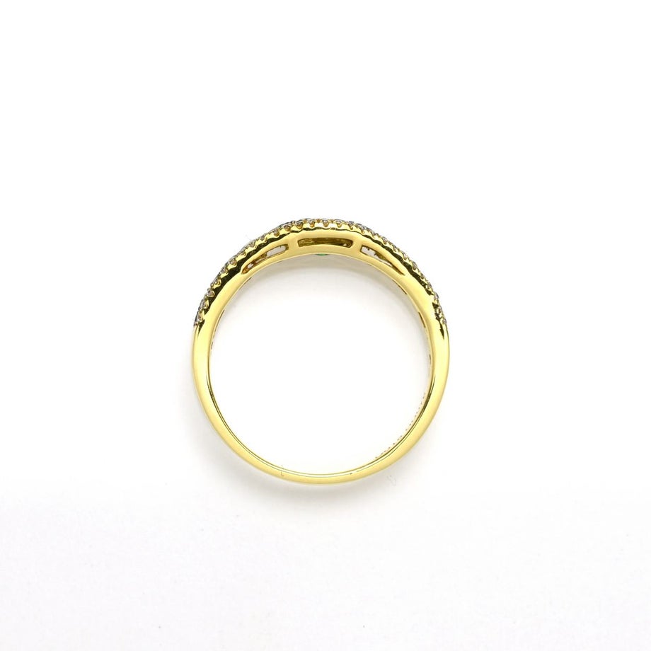 ツァボライトガーネット0.76ctK18ゴールドリングダイヤ0.16ct付(中央宝石研究所宝石鑑別書付)