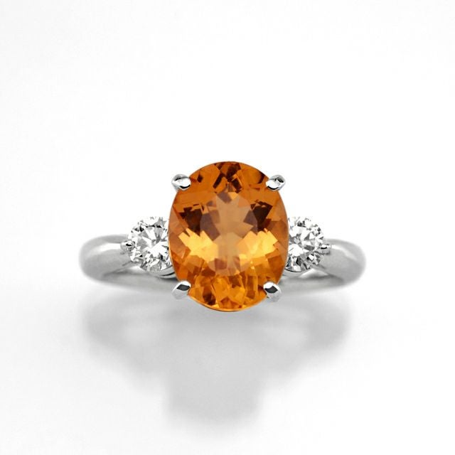 インペリアルトパーズ2.91ctプラチナリングダイヤ0.39ct付(中央宝石研究所宝石鑑別書付)