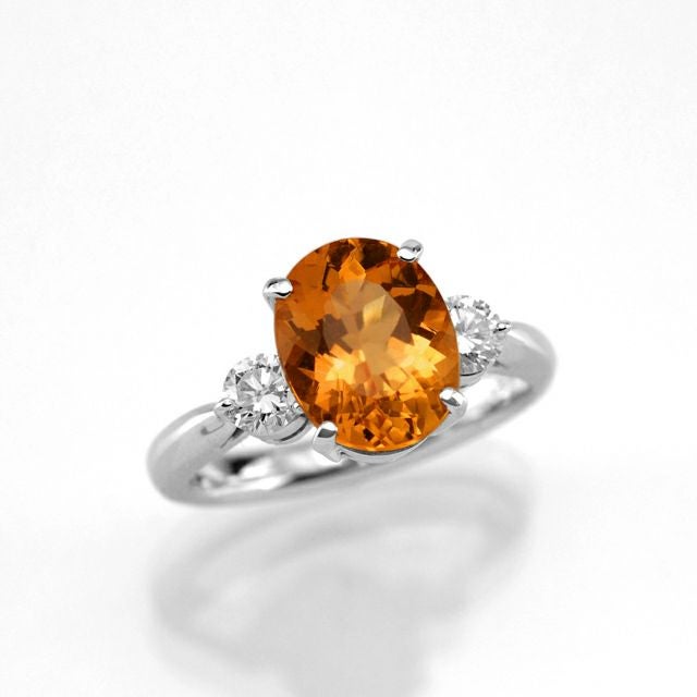 インペリアルトパーズ2.91ctプラチナリングダイヤ0.39ct付(中央宝石研究所宝石鑑別書付)