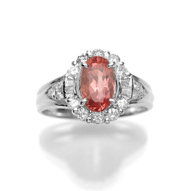 インペリアルトパーズ1.26ctプラチナリングダイヤ0.45ct付(中央宝石研究所宝石鑑別書付)