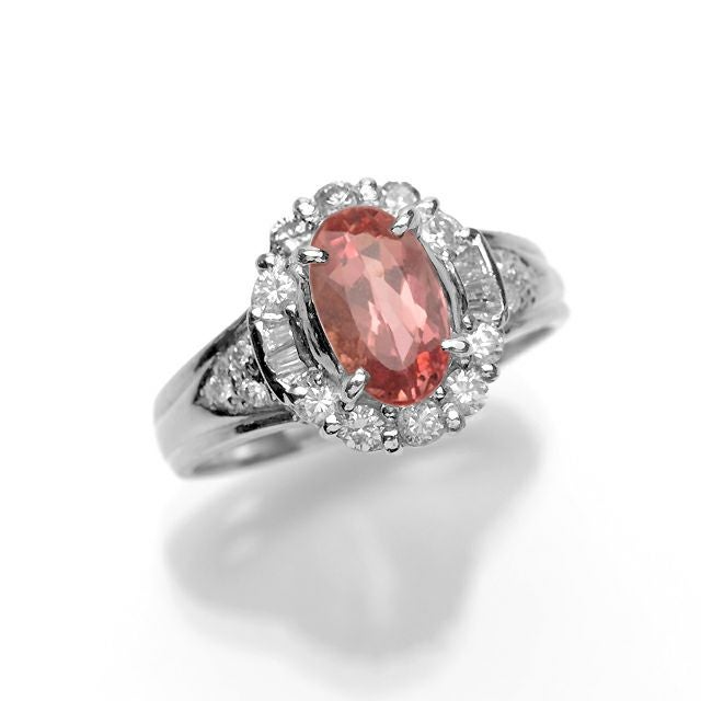 インペリアルトパーズ1.26ctプラチナリングダイヤ0.45ct付(中央宝石研究所宝石鑑別書付)