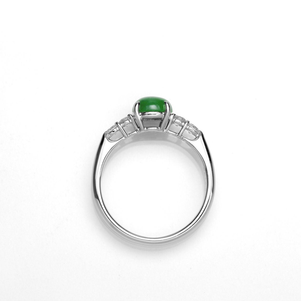 ひすい1.10ctプラチナリングダイヤ0.25ct付(中央宝石研究所宝石鑑別書付)