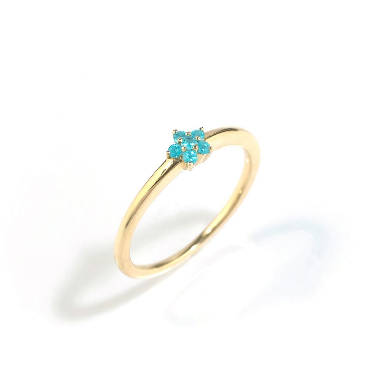 ブラジル産パライバトルマリンゴールドリング【Blue STAR】
