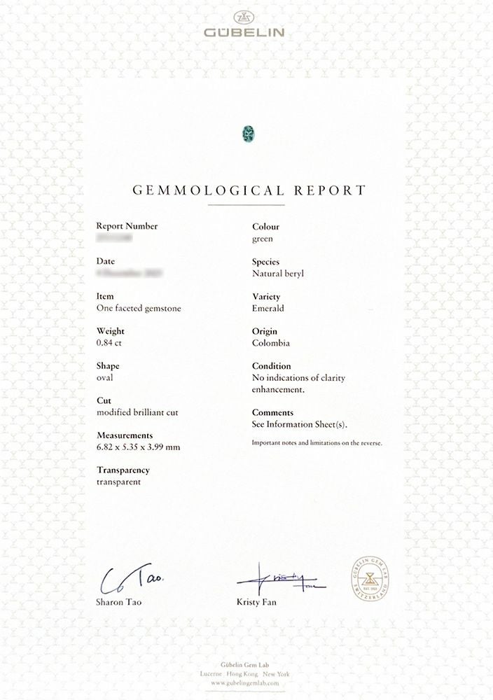 GUBELIN宝石鑑別書)